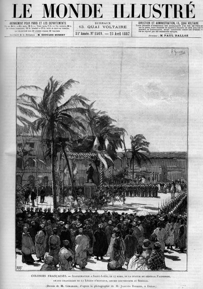 French colonies: Inauguration of the statue of General Faidherbe, Grand Chancellor of the Legion of Honour, former Governor of Senegal, on March 17. by Unknown artist