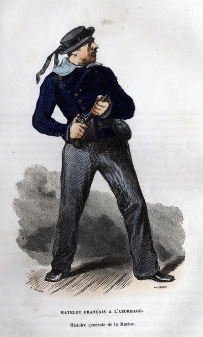 French sailor ready for collision. In 