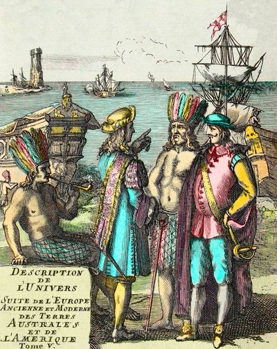 Frontispiece of Description of the Universe Suite of Ancient and Modern Europe, Southern Lands and America Volume V, by Alain Manesson Mallet (1630-1706) by Unknown artist
