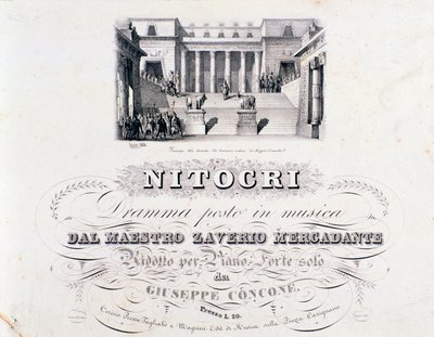 Frontispiece of Nitocri, opera by Mercadante by Unknown artist