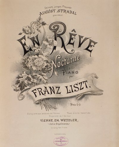 Frontispiece of the score En reve by Franz Liszt by Unknown artist