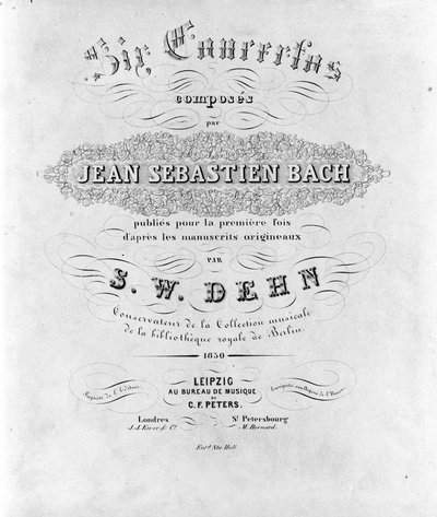 Frontispiece of the Score of the Six Concertos by Johann Sebastian Bach by Unknown artist