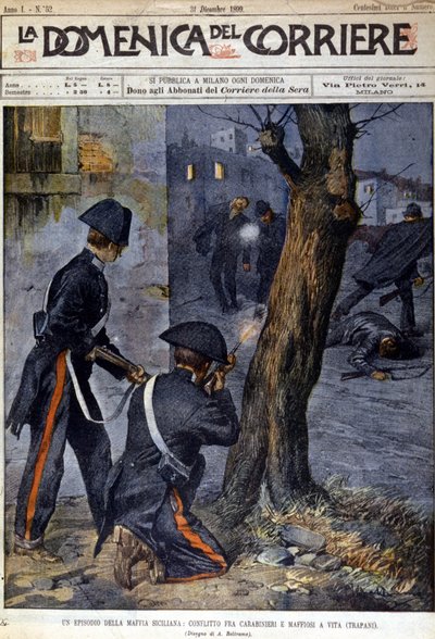 Shootout Between Carabiniers and Mafia in the Region of Trapani, Sicily in 1899 by Unknown artist