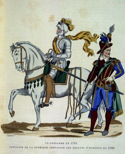 Gendarme in 1593 and captain of the 1st company of the children of honour in 1596 - in 