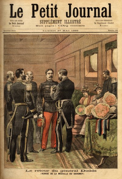 General Alfred Dodds (1842-1922), after having distinguished himself during missions to Indochina and pacifying Senegal, he led the Dahomey campaign and received the Dahomey medal, presented by the Commissioner General of the Navy Hanes. Selva