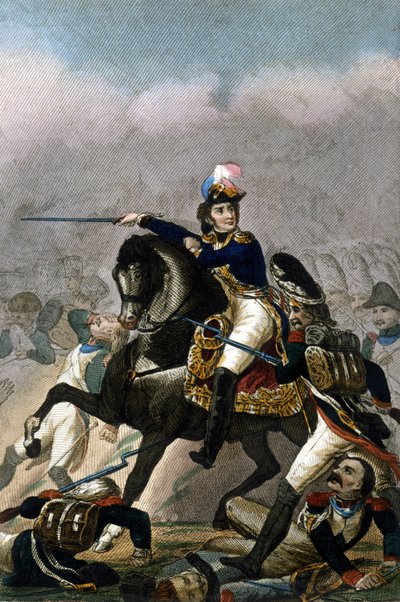 General Jean Lannes, Duke of Montebello (1769-1809) at the Battle of Essling (21 - 22 May 1809). Engraving 19th century. Milan by Unknown artist