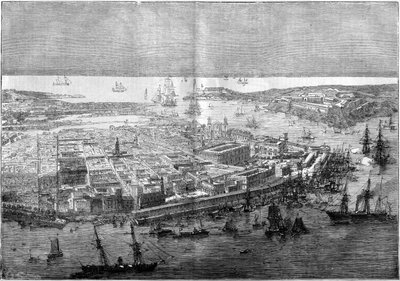 General view of Havana in 1862 - apparatus of the French division commanded by Rear Admiral Jurien de la Graviere by Unknown artist