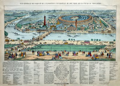 General view of the 1867 World Exhibition in Paris. At the bottom: the park of the military school of the Champ de Mars by Unknown artist