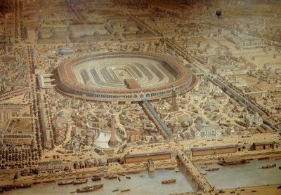 General view of the 1867 World Exhibition in Paris. In the center of the military school of the Champ de Mars by Unknown artist