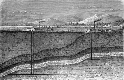 Geological Section of a Salt Deposit in Stassfurt, Germany. In 