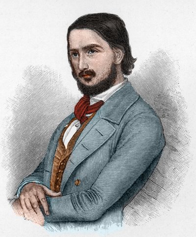 Georg Friedrich Rudolph Theodor Herwegh, German poet, revolutionary and translator by Unknown artist
