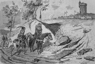 German Peasants War: Carriages of Farmers in Koenigshofen by Unknown artist