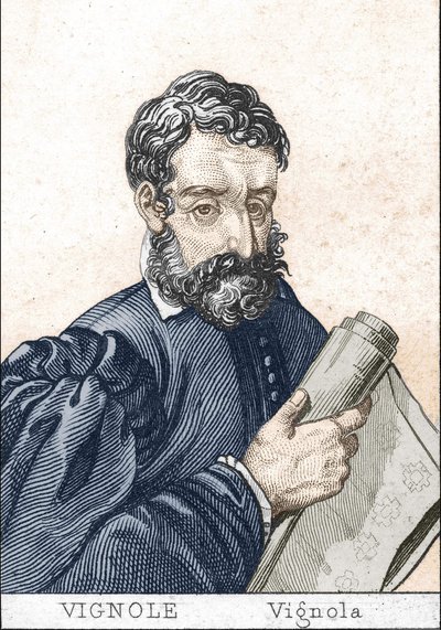 Giacomo Barozzi, holding a plan by Unknown artist