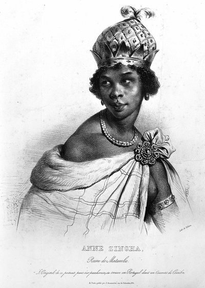 Ginga, the Quilombola Queen of Matamba and Angola. Anne Zingha Queen of Angola by Unknown artist