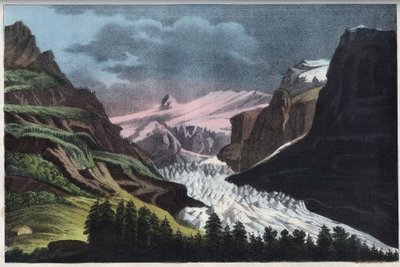 Glacier de Grindelwald in Switzerland - engraving from 