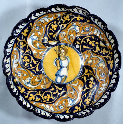 Godronnee Faience Cup Decorated with an Angel by Unknown artist