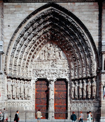 Gothic Art: central portal of the Cathedrale Notre Dame de Paris by Unknown artist