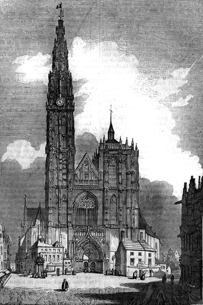 Gothic architecture: view of the Cathedral Notre Dame, Antwerp (Gothic style) by Unknown artist