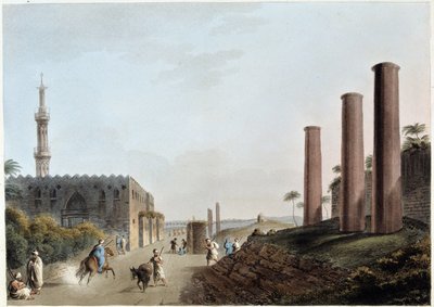 Granite pillars on the portico of Canopus in ancient Alexandria - in 