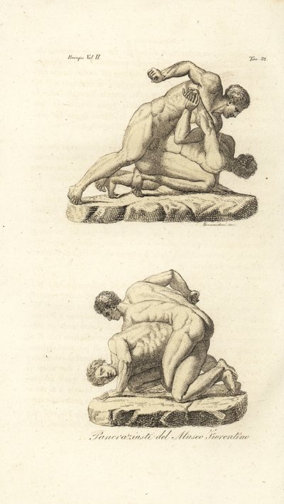 Greek Athletes Competing in the Martial Art of Pankration by Unknown artist