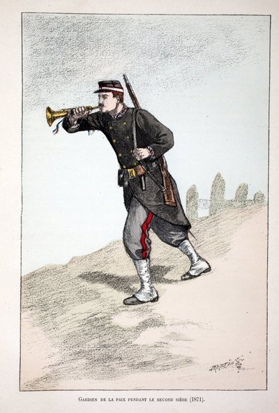 Guardians of the peace during the second siege of the Paris Commune (1871) (illustration from 