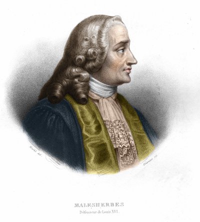 Guillaume Chretien by Lamoignon de Malesherbes (1721-1794). French politician. Engraving from 1852 by Unknown artist