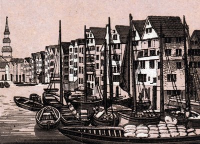 Hamburg, Germany: View of Wandrahmfleeth. in “The World Illustrates 168 Views” Undated (late 19th century) by Unknown artist