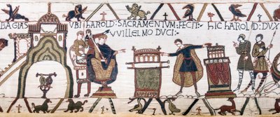 Harold Swears a Sacred Oath to William at Bayeux, Bayeux Tapestry by Unknown artist