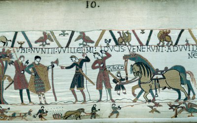 Harold, who came to inform the Duke of Normandy William the Conqueror (1027-1087) that he would be successor to the crown of England at the death of Edward the Confessor, was taken prisoner by Count Guy de Ponthieu. The Duke of Normandy sent emissaries to by Unknown artist