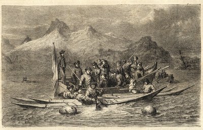 Harp Seal Hunt - Seal Hunt in Greenland - Engraving from The Illustrous Universe 1866 by Unknown artist
