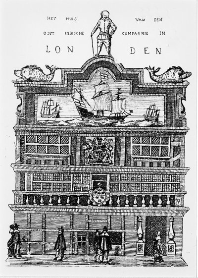 Headquarters of the East India Company in London in the 17th century by Unknown artist