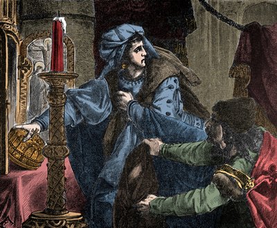 Helene Kottanner (Kottanerin, Kottannerin) (1439-1440) steals the royal crown of St. Stephen (Holy Hungarian Crown) in 1440 by Unknown artist