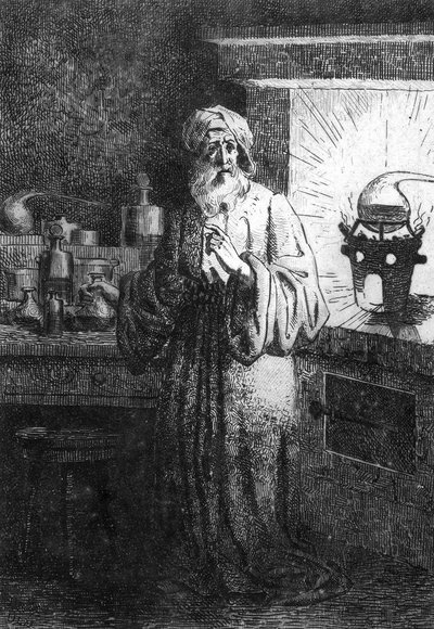 Hennig Brand or Hennig Brandt, German Alchemist Discovering Phosphorus by Unknown artist
