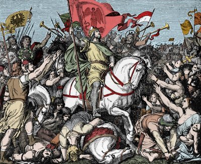 Henry the Fowler Proclaimed King of East Francia - Henry I of Germania (or of Saxony, known as Henry the Oiseleur, 876-936) proclaimed King of West Francia in 919 by Unknown artist