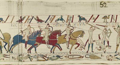 Here fell the brothers of Harold: Gyrth and Leofwine, Bayeux Tapestry by Unknown artist
