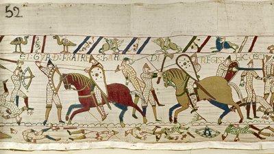 Here fell the brothers of Harold: Gyrth and Leofwine, Bayeux Tapestry by Unknown artist
