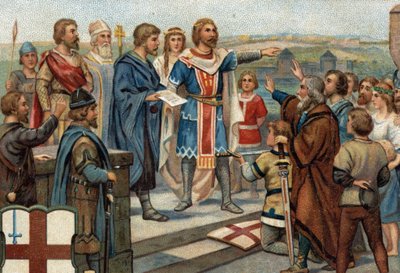 Historical Episodes of Famous Cities: Alfred the Great Returns London to Its Former Inhabitants (886) by Unknown artist