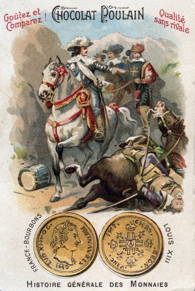 History of France: War of the Succession of Mantua (1628-1631) during the Thirty-Year War. The battle of the Pas de Suze (Susa) representing King Louis XIII (1601-1643) and Cardinal Richelieu (Armand Jean du Plessis) by Unknown artist