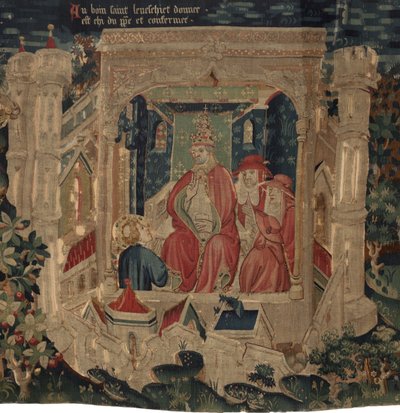 History of Saint Piat and Saint Eleuthère, Scene 9: The Saint Éleuthère is Confirmed by the Pope as the Bishop of Tournai by Unknown artist