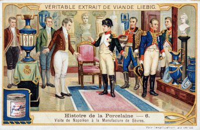 History of porcelain: Visit of Napoleon Bonaparte to the manufacture of Sevres - Liebig chromolithography by Unknown artist