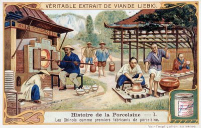 History of porcelain: the Chinese as the first manufacturers of porcelain - Liebig chromolithography by Unknown artist