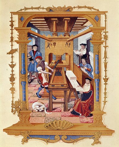 History of printing: a typographic workshop around 1530 by Unknown artist