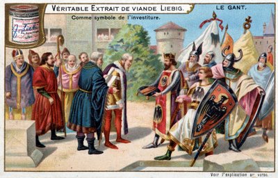 History of the Glove: The Glove as a Symbol of Investiture - Liebig Chromolithography by Unknown artist