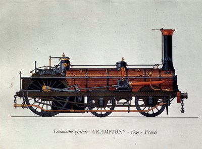 History of transport: locomotive model, Crampton system named after Thomas Russell Crampton, British engineer by Unknown artist