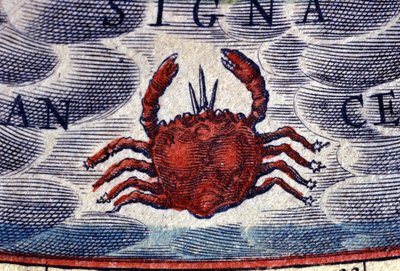 Horoscope: Sign of the Zodiac, Cancer. 16th Century Engraving by Unknown artist