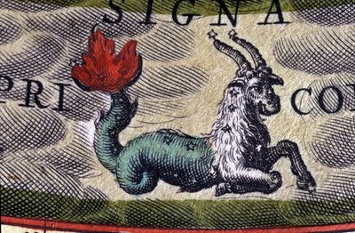 Horoscope: sign of the zodiac, Capricorn. 16th century engraving by Unknown artist