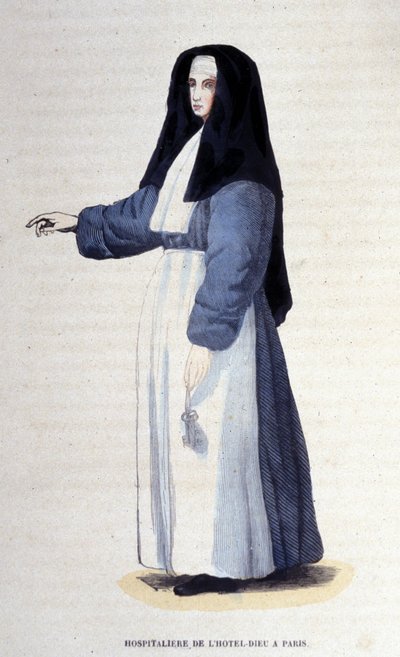Hospitaller of the Hotel Dieu in Paris (engraving from an album on religious orders, Paris) by Unknown artist