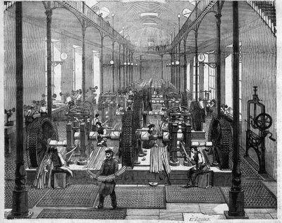 Hotel de la Monnaie in Paris: view of the laminating and decoupage workshop where we will manufacture the new twenty-five franc coins known as 