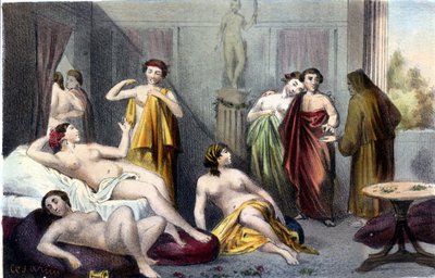 House in ancient Greece. 19th century engraving. by Unknown artist