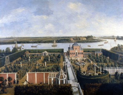 House on the banks of a river. 17th century illustration. Historic Museum of Amsterdam by Unknown artist